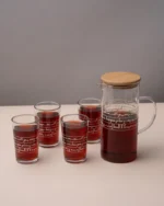 ⁦طقم إبريق زجاجي به 4 أكواب زجاجية بنقش حروف كوفية⁩ - الصورة ⁦4⁩