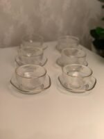 طقم من6 فناجين زجاجية