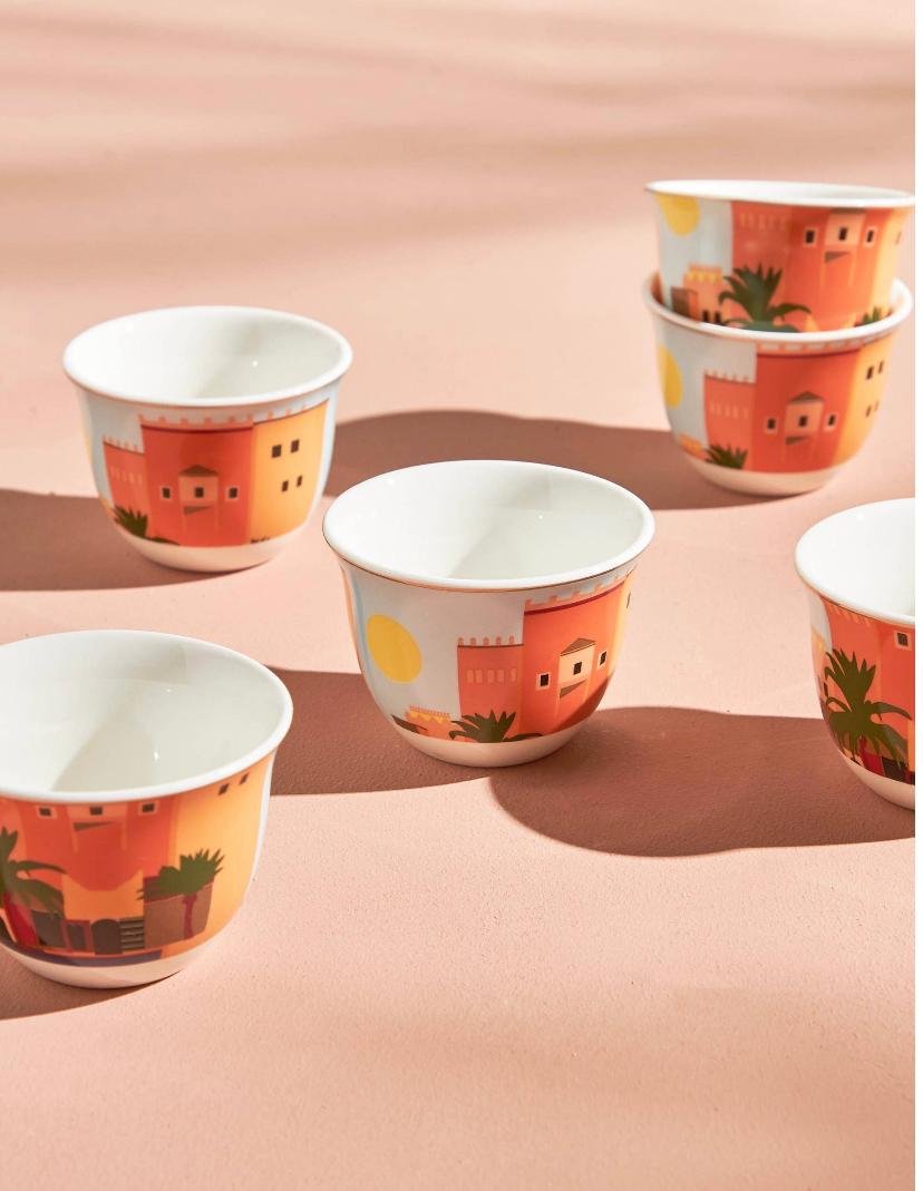 fa975649-8598-4971-b122-5cf79bfc95bc طقم فناجين قهوة خليجي من 6 قطع - الصورة 1