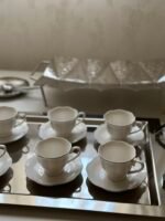 ⁦طقم قهوه بخط فضي⁩ - الصورة ⁦2⁩