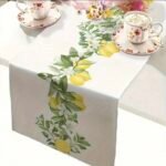 ⁦مفرش بطباعة ليمون مقاس 33x153 سم⁩ - الصورة ⁦3⁩