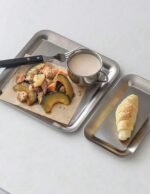 سفرة تقديم من الفولاذ المقاوم للصدأ الفضي 1قطعة، مقاس m