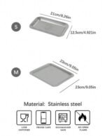 ⁦سفرة تقديم من الفولاذ المقاوم للصدأ الفضي 1قطعة، مقاس m⁩ - الصورة ⁦2⁩