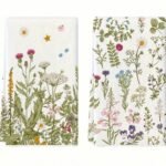 HYER KITCHEN طقم 2مناشف لتنظيف المطبخ بطبعة زهرية، ناعم جداً، سريع الجفاف وماص للسوائل