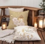 ⁦4 قطع غطاء وسادة من الكتان بنمط فوانيس هلال للاحتفال برمضان، مقاس 45x45 سم⁩ - الصورة ⁦5⁩