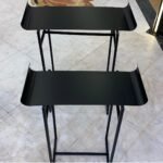 ⁦“طاولة زوجية للتقديم معدنية أنيقة باللون الأسود”⁩ - الصورة ⁦2⁩