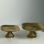 حامل حلويات الزهرة خطوط الذهب