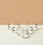 طقم 6 كاسات شاي بتصميم النخيل