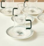 ⁦طقم 6 كاسات شاي بتصميم النخيل⁩ - الصورة ⁦4⁩