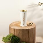 مبخرة بورسلان من لقاء - أبيض لؤلؤي و ذهبي