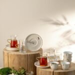 طقم الشاي و القهوة العربية 13 قطعة من لقاء - بيج و ذهبي