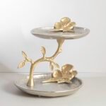 حامل حلويات من طابقين - زهرة الأندلس