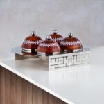 ⁦طقم حلوى المرجان 4 قطع خشب وفضي - MD-2123⁩ - الصورة ⁦2⁩