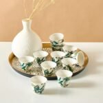 طقم فناجين قهوة خزف 6 قطع بطبعات طاووس