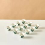 ⁦طقم فناجين قهوة خزف 6 قطع بطبعات طاووس⁩ - الصورة ⁦2⁩