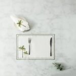 طقم لبادات صحون بتطريز نخلة من 4 قطع - 30x45 سم