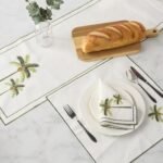 ⁦طقم لبادات صحون بتطريز نخلة من 4 قطع - 30x45 سم⁩ - الصورة ⁦4⁩