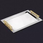 ⁦سفرة تقديم من الستانلس ستيل الفاخر-Gold Detaylı Selçuklu⁩ - الصورة ⁦3⁩