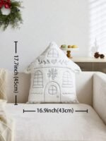 ⁦وسادة مطرزة بتصميم منزل⁩ - الصورة ⁦3⁩