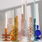 شمعدان ملون زجاج