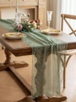 ⁦رانر طاولة دانتيل -33اخضر⁩ - الصورة ⁦2⁩