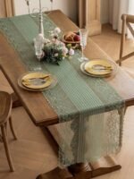 ⁦رانر طاولة دانتيل -33اخضر⁩ - الصورة ⁦4⁩