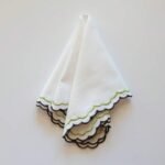 ⁦مناديل صغيرة مطرزة قماشية 38*38⁩ - الصورة ⁦3⁩