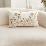 غطاء وسادة مطرزة بأزهار-4 قطع بمقاس 30*50