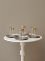 طقم 6 كاسات شاي وقهوة -دانتيل ذهب