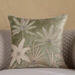 غطاء وسادة مطرز بأشجار النخيل - تمارا - 50x50 سم