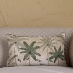 غطاء وسادة مطرّز بأشجار النخيل - تمارا - 30×50 سم