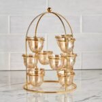 طقم قهوة زجاجي 13 قطعة - أراس ذهبي- 80 مل، 12 فرد