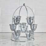 طقم قهوة زجاجي 13 قطعة - أراس فضي- 80 مل، 12 فرد