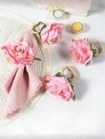 6 مسكات مناديل على شكل وردة