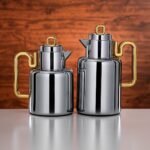 طقم ترامس - فضي مقبض ذهبي