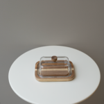 طبق زبدة - بغطاء زجاجي