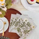 مناديل 20 قطعة مطبوعة - بنقشة ورقية وازهار