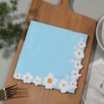 مناديل 20 قطعة - ملونة مزخرفة بحرير زهور