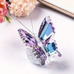 قطعة واحدة تمثال فراشة بلورية - الارجواني المبهر