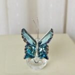 قطعة واحدة تمثال فراشة بلورية - فاكهة خضراء