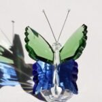 قطعة واحدة تمثال فراشة بلورية - ازرق اخضر