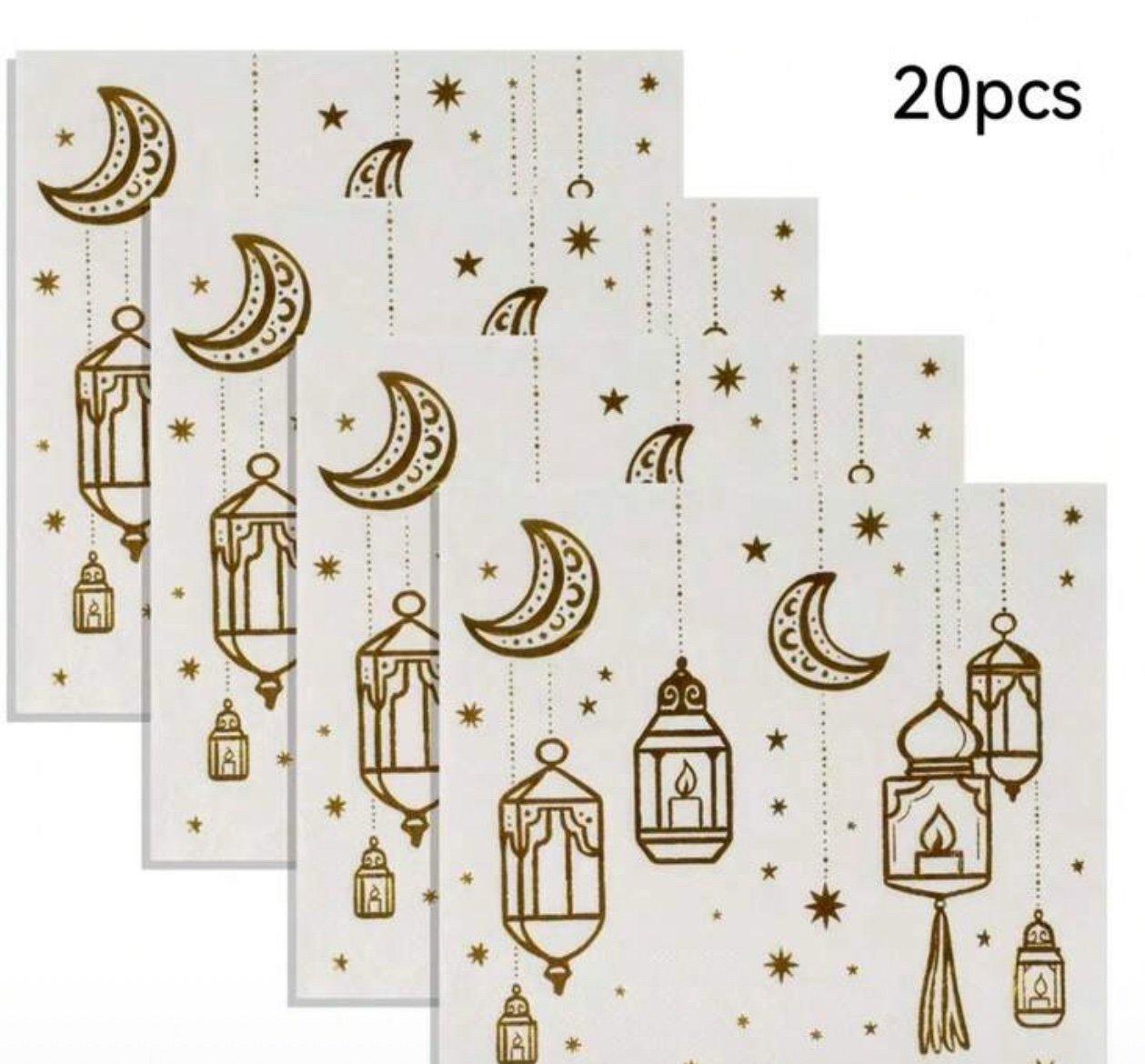 img_7879-2 مناديل 20 قطعة - رمضاني شكل هلال - الصورة 1