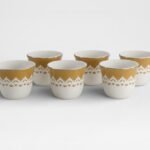 طقم فناجين قهوة 6 قطع زايا - 70 مل - بني/أبيض