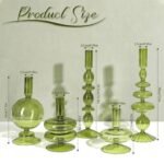 ⁦شمعدان زجاج اخضر⁩ - الصورة ⁦2⁩