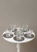 طقم 6 شاي و6 قهوة - فراشة