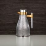 ⁦طقم ترامس ABS زر ضغط 1 لتر + 1 لتر فضي مطفي وذهبي مطفي - تقديم أنيق⁩ - الصورة ⁦2⁩