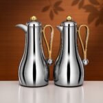 طقم ترامس ١ لتر + ١ لتر فضي وذهبي