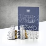 طقم شاي وقهوة 12 قطعة - أبيض ونقشة ذهبية