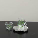 طقم 6 شاي 6 قهوة قاعدة فضية