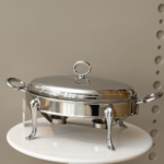 بوفي تقديم بيضاوي فضي